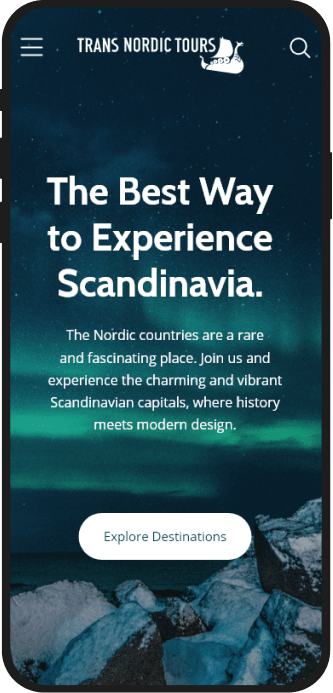 Trans Nordic Tours Website, Designed and Developed by Ester Digital
