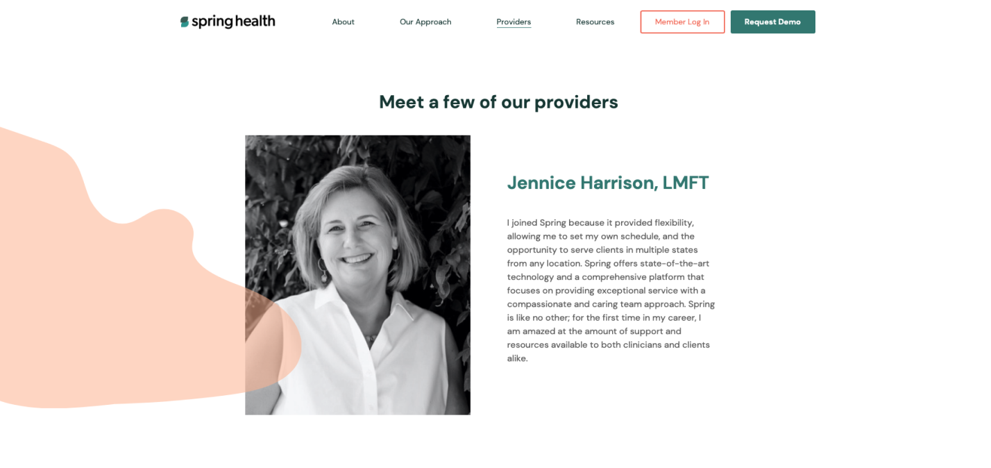 Spring Health Providers page