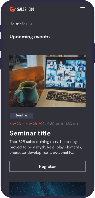 Saleshero, Designed and Developed by Ester Digital